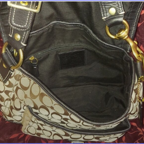 Vintage Coach signature satchel in canvas and leather gold embellishment! - Picture 3 of 7